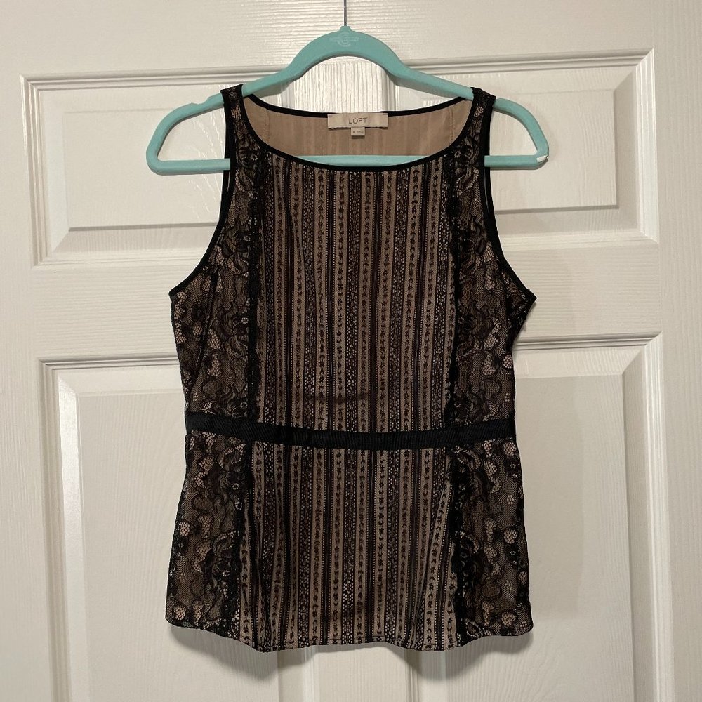 Gorgeous Like New Loft Lace Peplum Shirt Size 6